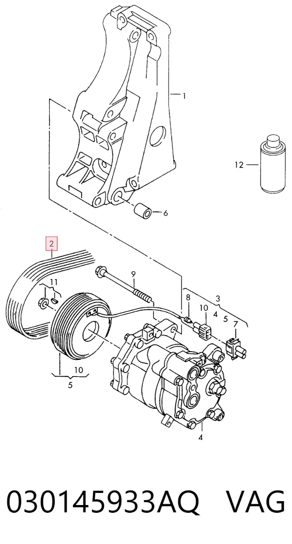 Correa de alternador 030145933AQ VAG