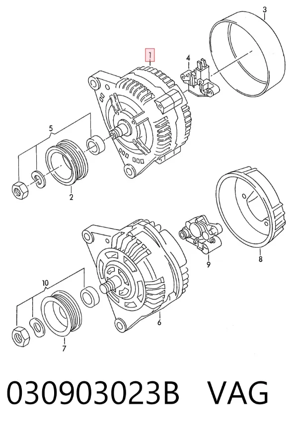 Alternador 030903023B VAG