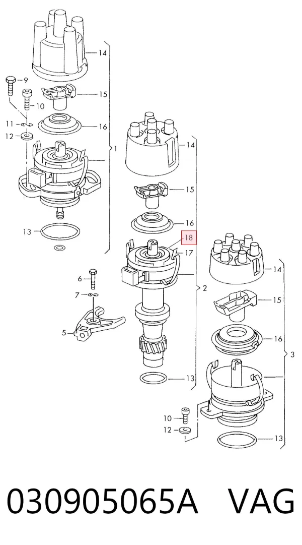 Sensor Hall 030905065A VAG