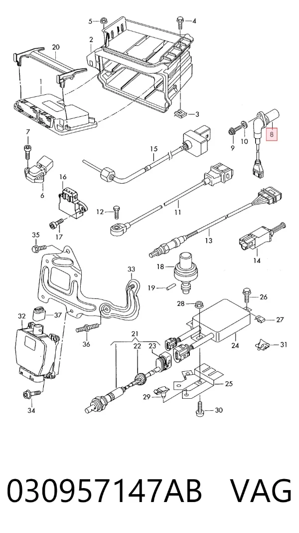 Sensor de cigüeñal 030957147AB VAG