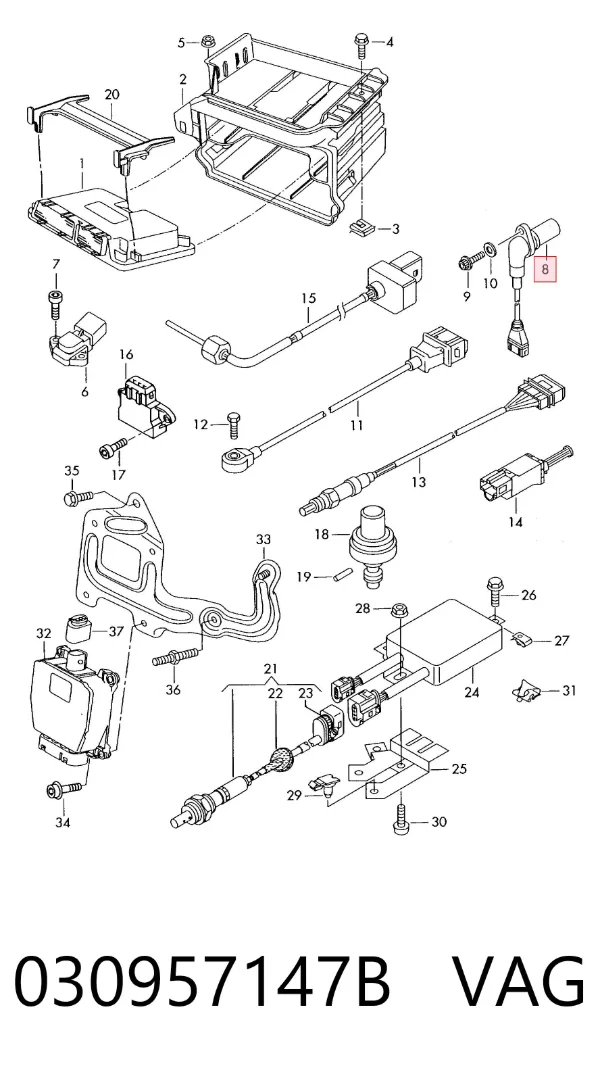 Sensor de cigüeñal 030957147B VAG