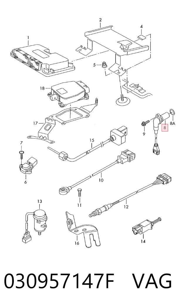 Sensor de cigüeñal 030957147F VAG
