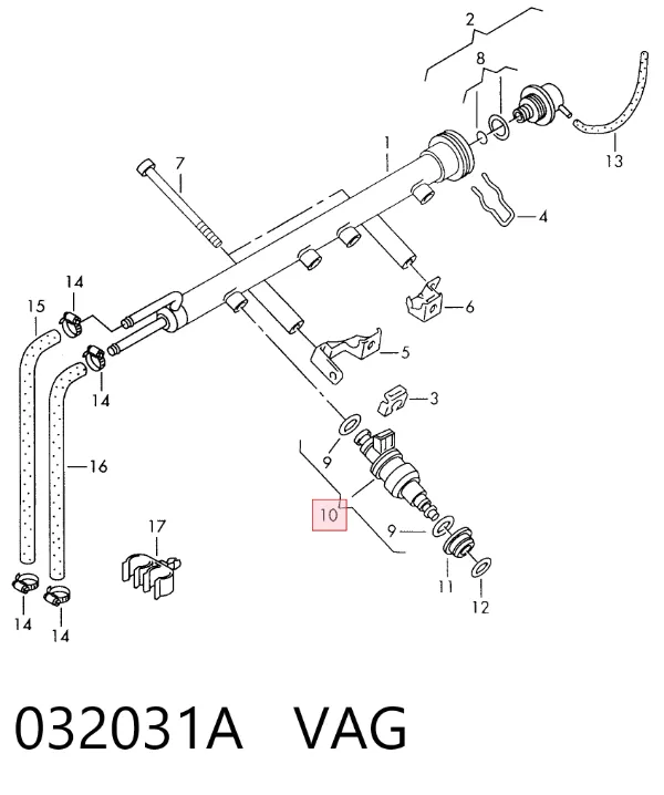 Inyector 032031A VAG