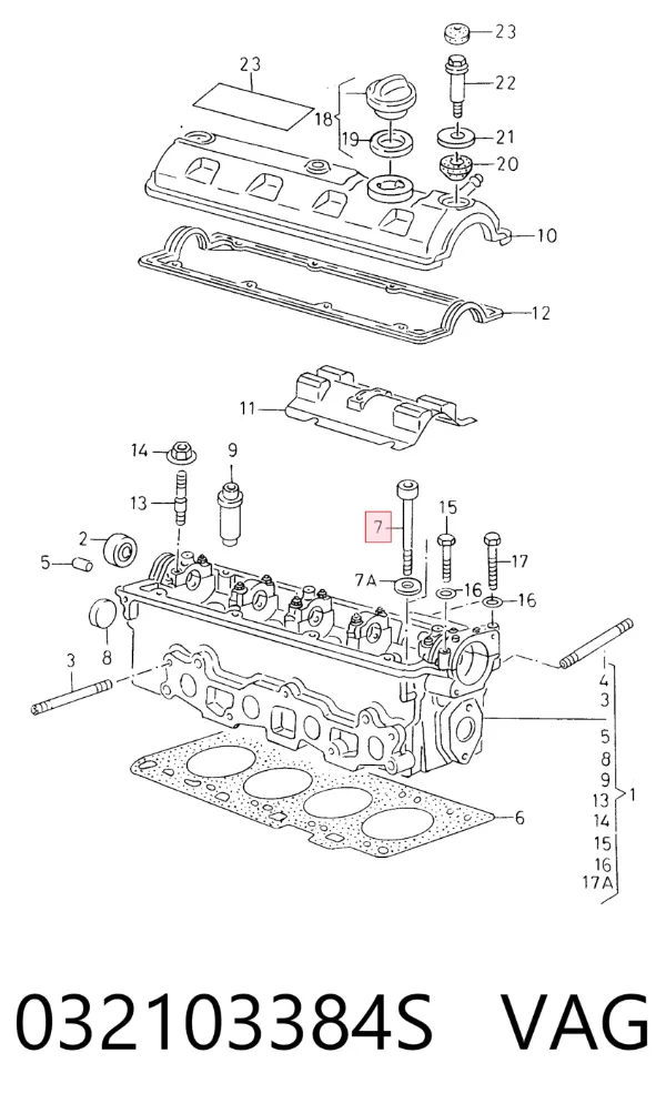 Tornillo culata 032103384S VAG