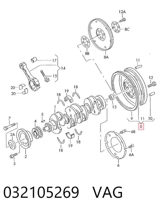 Volante motor 032105269 VAG