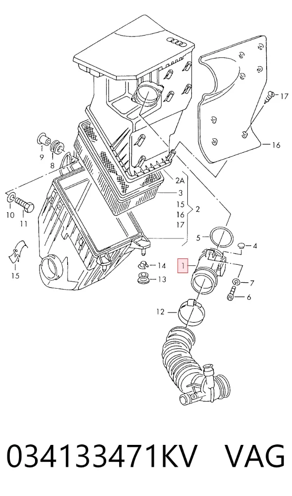 Caudalímetro 034133471KV VAG