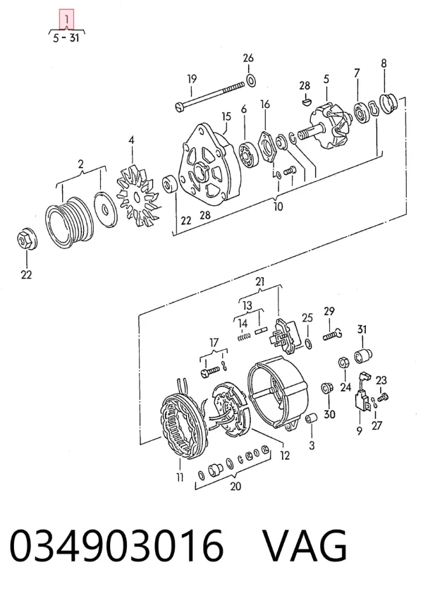 Alternador 034903016 VAG