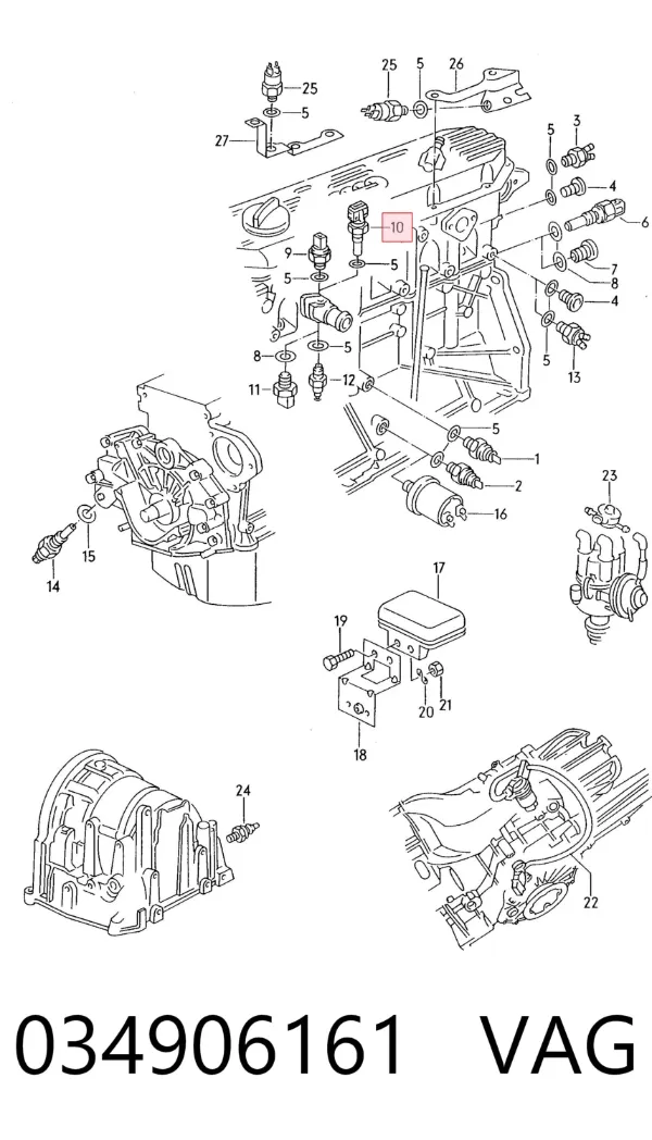 Sensor de temperatura 034906161 VAG