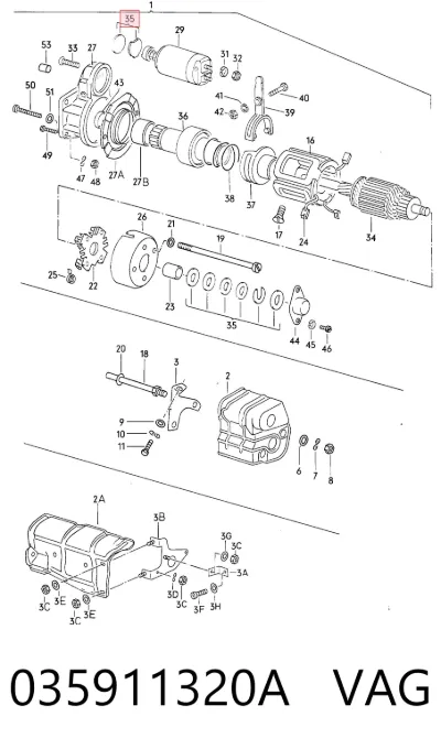 Kit de reparación de motor de arranque VAG 035911320A