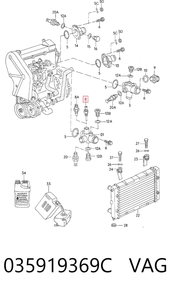 Sensor de temperatura 035919369C VAG
