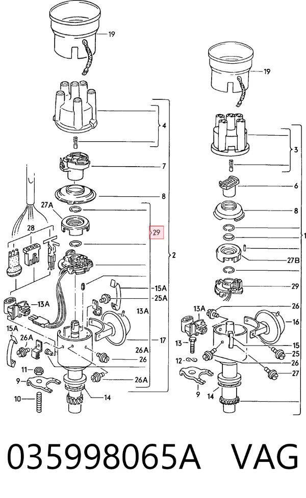 Sensor Hall 035998065A VAG