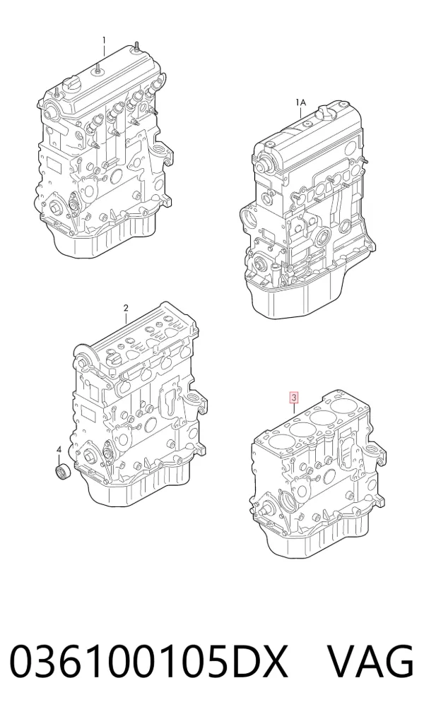 Bloque de cilindros del motor 036100105DX VAG