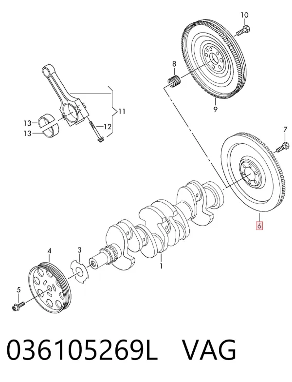 Volante motor 036105269L VAG