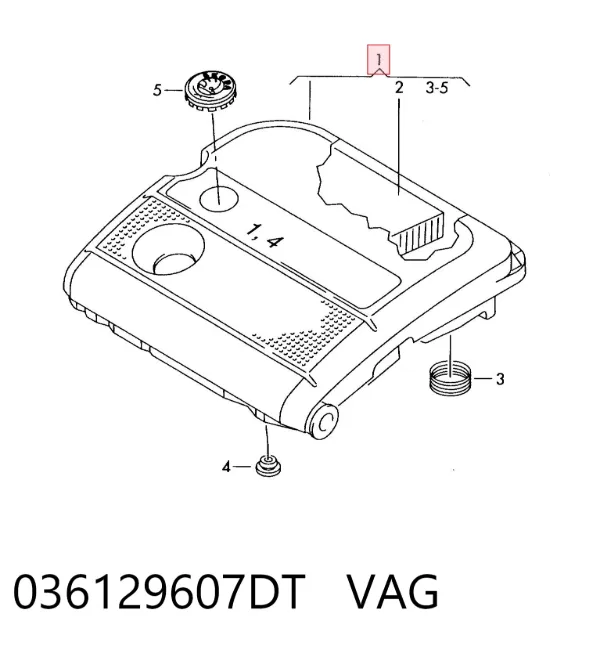 Caja del filtro de aire 036129607DT VAG
