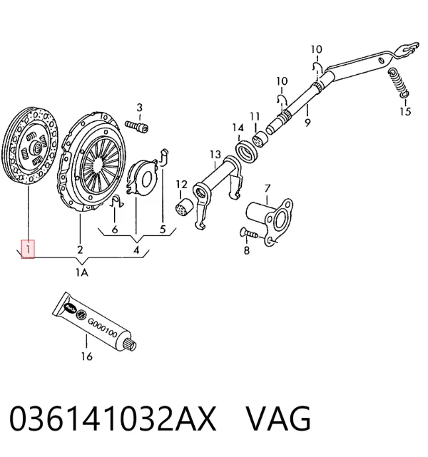 Disco de embrague 036141032AX VAG