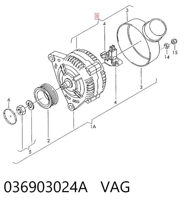 Alternador 036903024A VAG