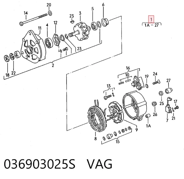 Alternador 036903025S VAG