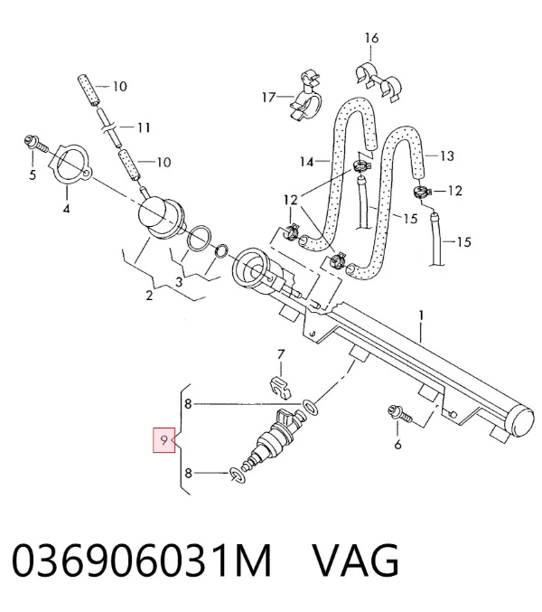 Inyector 036906031M VAG
