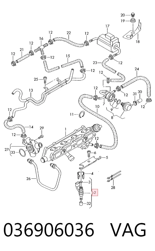 Inyector 036906036 VAG