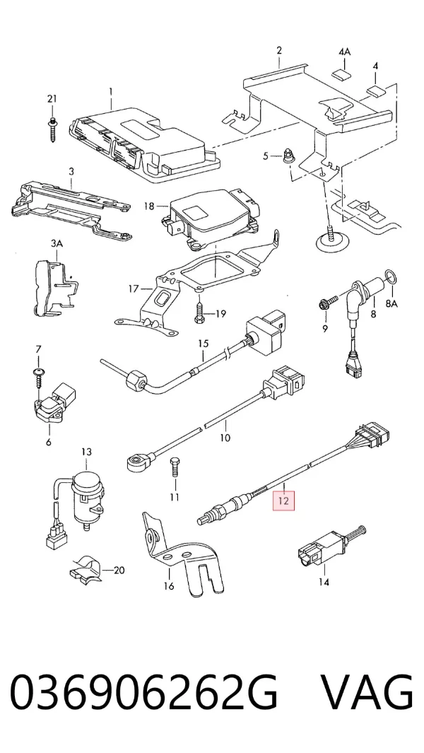 Sensor de oxígeno previo al catalizador 036906262G VAG