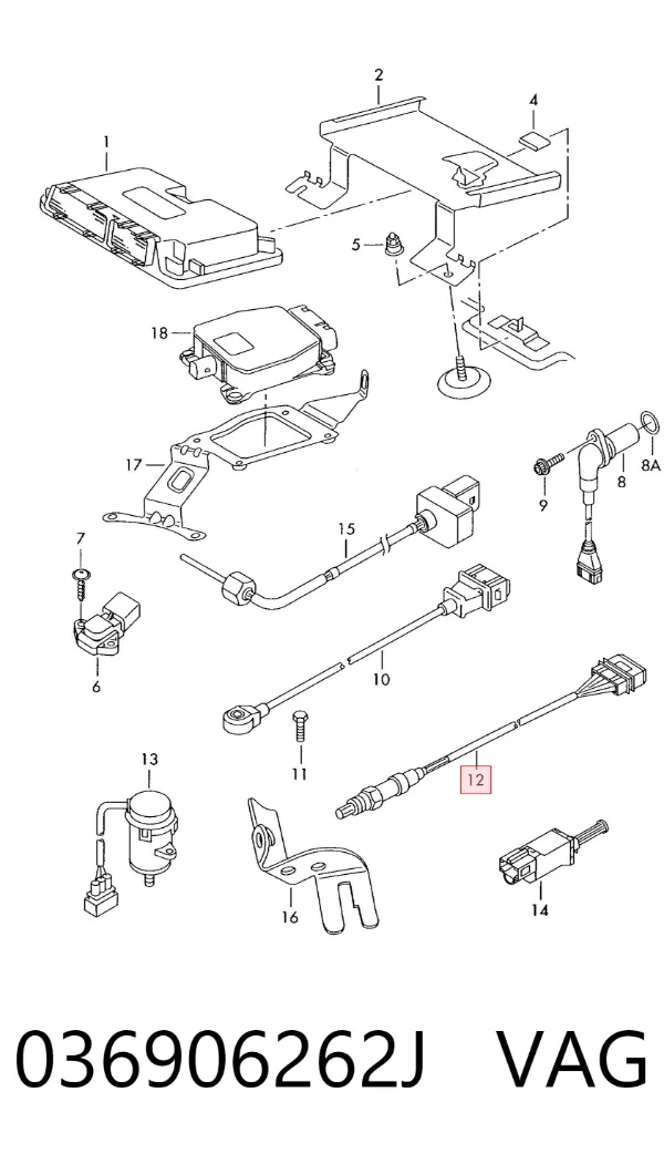 Sensor de oxígeno previo al catalizador 036906262J VAG