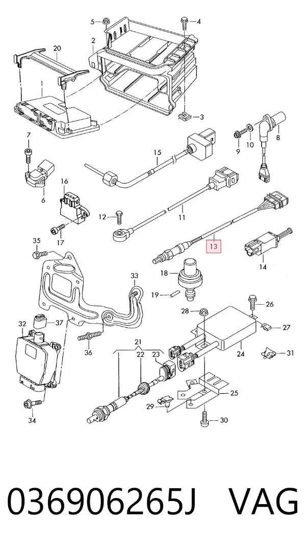 Sensor de oxígeno previo al catalizador 036906265J VAG