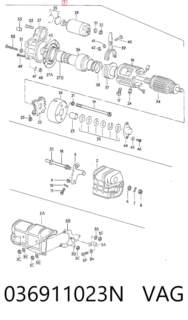 Motor de arranque 036911023N VAG