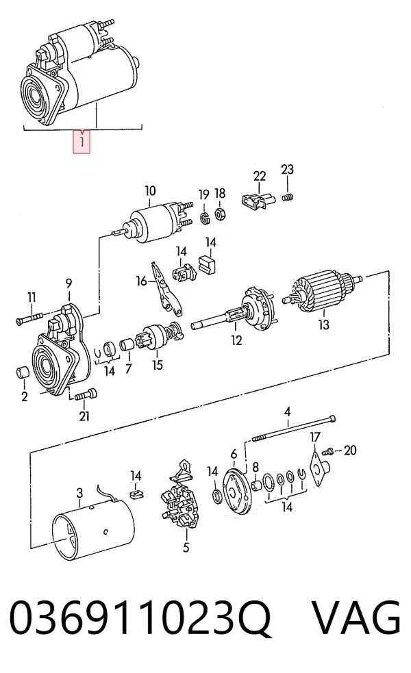 Motor de arranque 036911023Q VAG