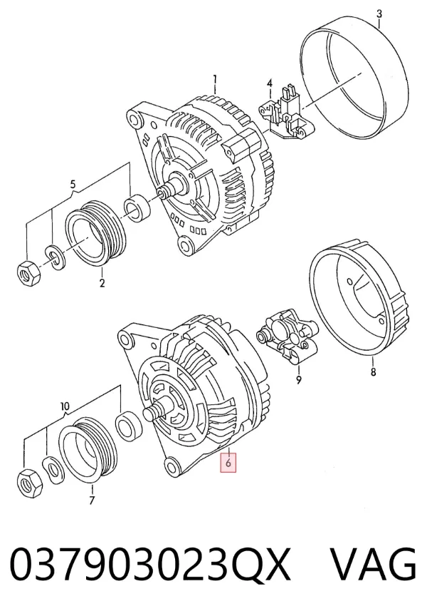Alternador 037903023QX VAG