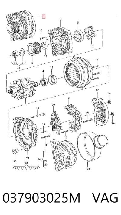 Alternador VAG 037903025M