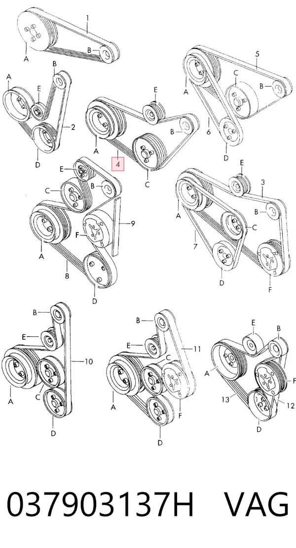 Correa de alternador 037903137H VAG