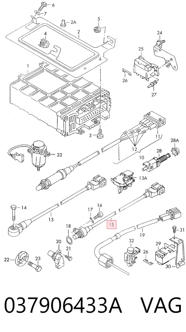 Sensor de cigüeñal 037906433A VAG