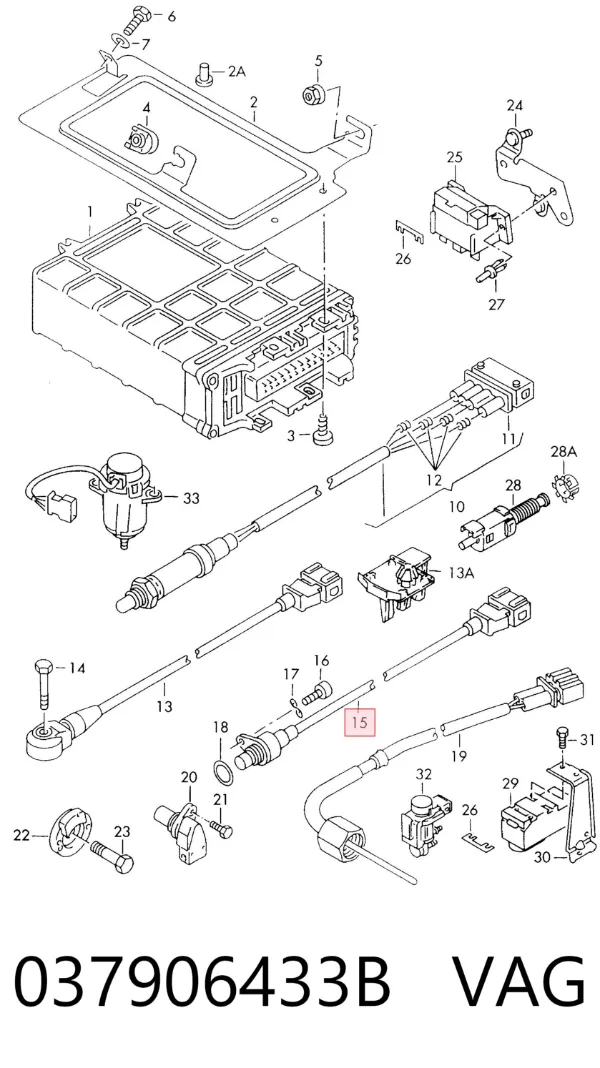 Sensor de cigüeñal 037906433B VAG
