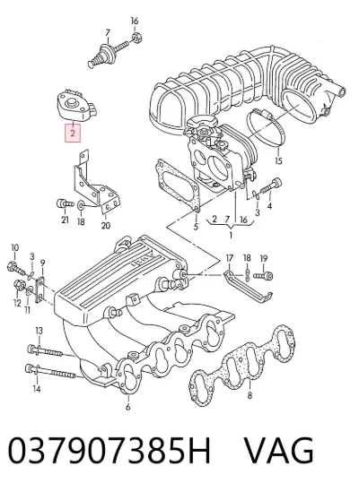 Sensor de posición del acelerador VAG 037907385H