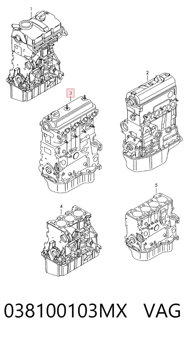 Motor completo 038100103MX VAG