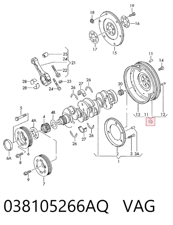 Volante motor 038105266AQ VAG
