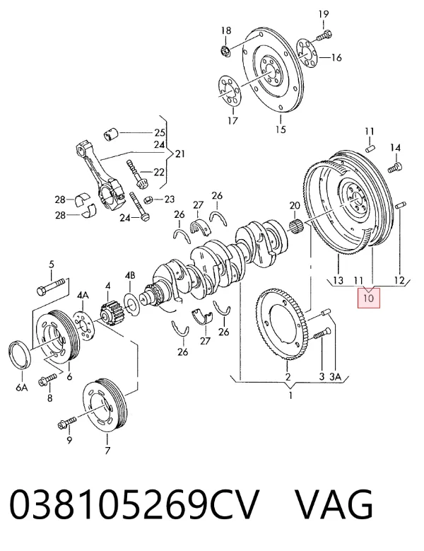Volante motor 038105269CV VAG
