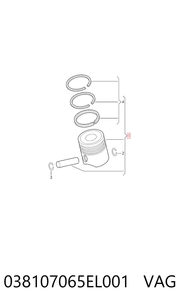 Pistón 038107065EL001 VAG