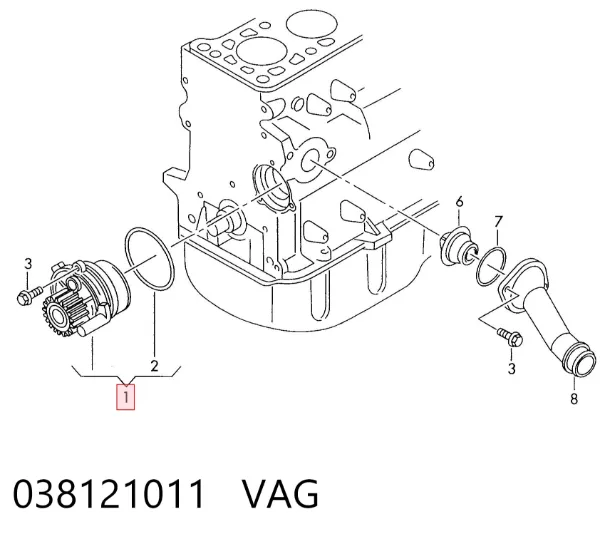 Bomba de agua 038121011 VAG