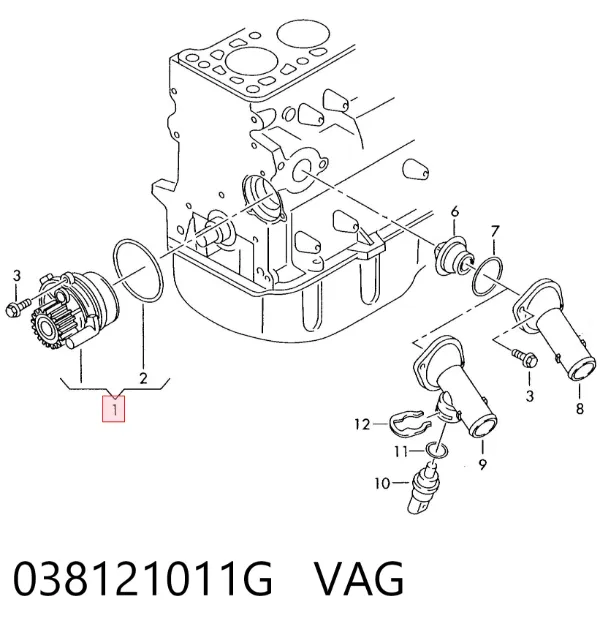 Bomba de agua 038121011G VAG