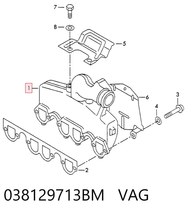 Colector de admisión 038129713BM VAG