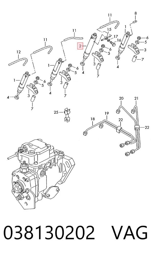 Inyector 038130202 VAG