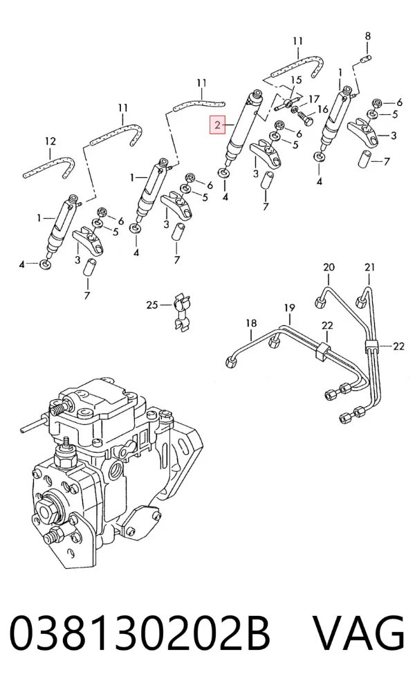 Inyector 038130202B VAG