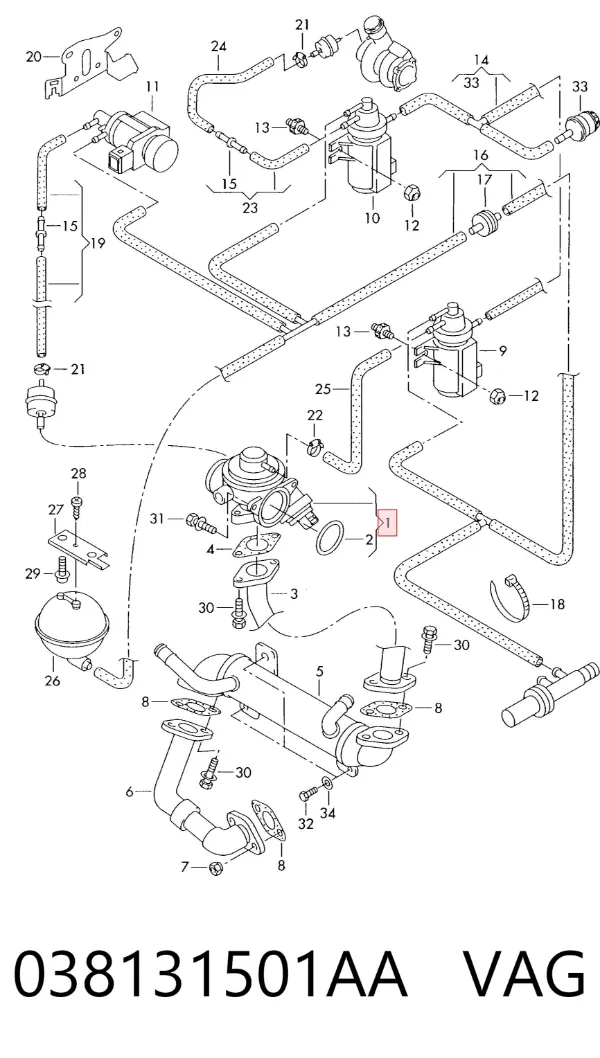 Válvula EGR 038131501AA VAG