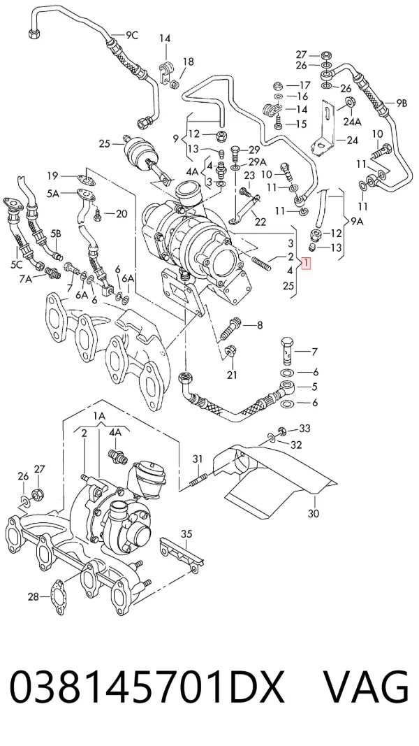 Turbocompresor 038145701DX VAG