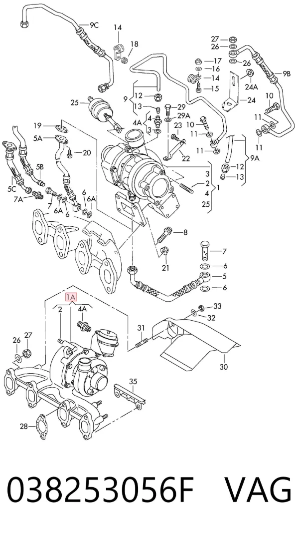 Turbocompresor 038253056F VAG