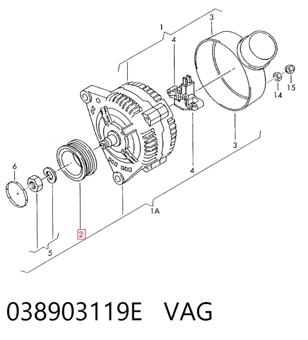 Polea alternador 038903119E VAG