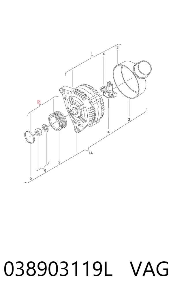 Polea alternador 038903119L VAG