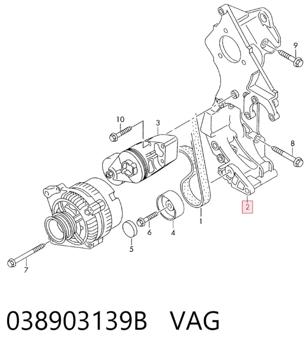Soporte del alternador 038903139B VAG