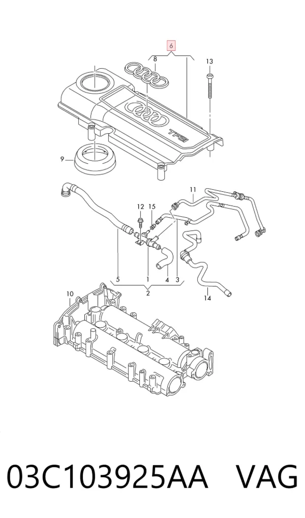 Tapa motor 03C103925AA VAG